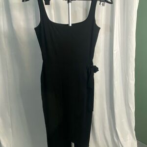 See You Monday Black Midi Dress